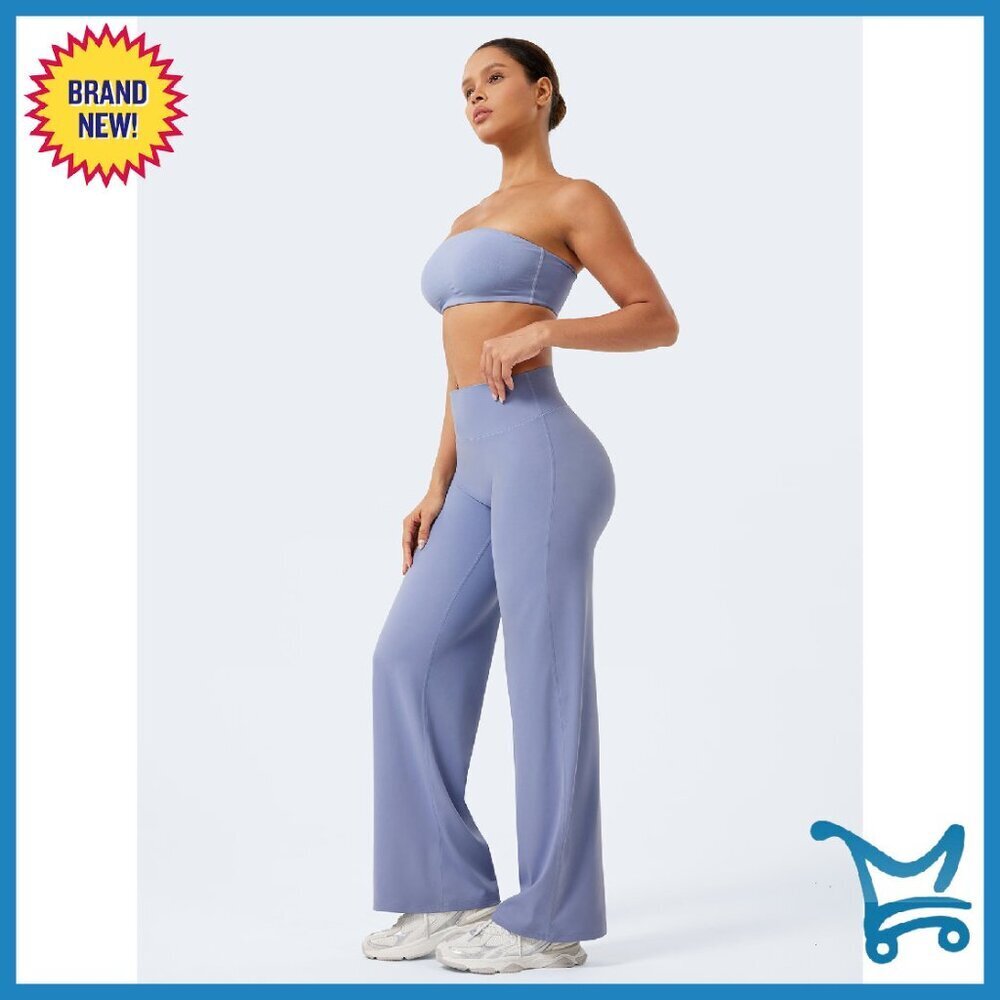 High Waist Wide Leg Sweatpants Stretch Casual Straight Leg - Picture 8 of 8